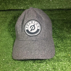 Peloton logo hat gray wool adjustable leather strap summer trendy minimalistic